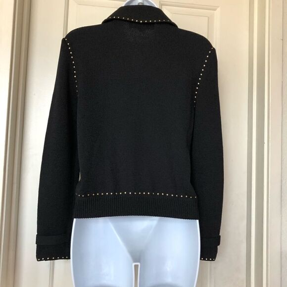 NWOT St. John Collection Gold Studded Zip Jacket - Picture 5 of 16